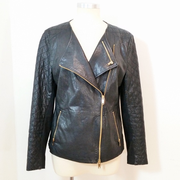 Dkny Donna Karan Jackets Coats Dkny Womens Leather Jacket Fashion Biker Moto Poshmark